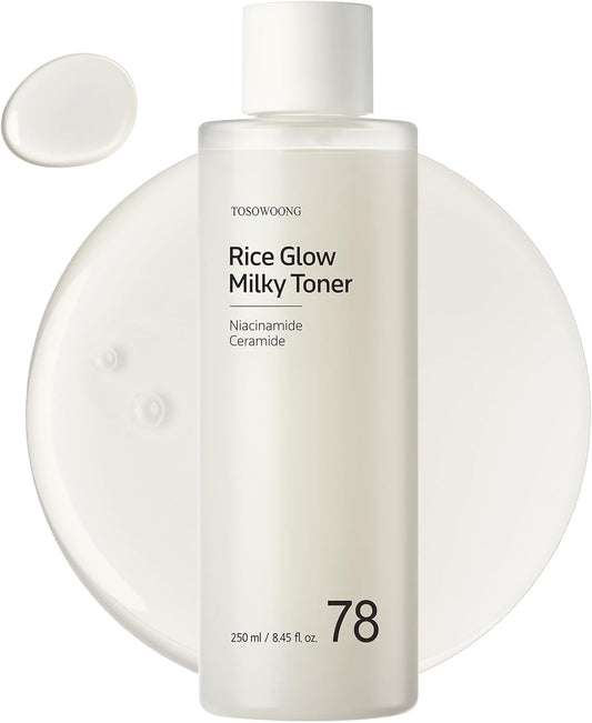 Pruje Rice Glow Milky Toner – Hydrating & Brightening Toner with Niacinamide & Ceramides (8.45 fl oz)