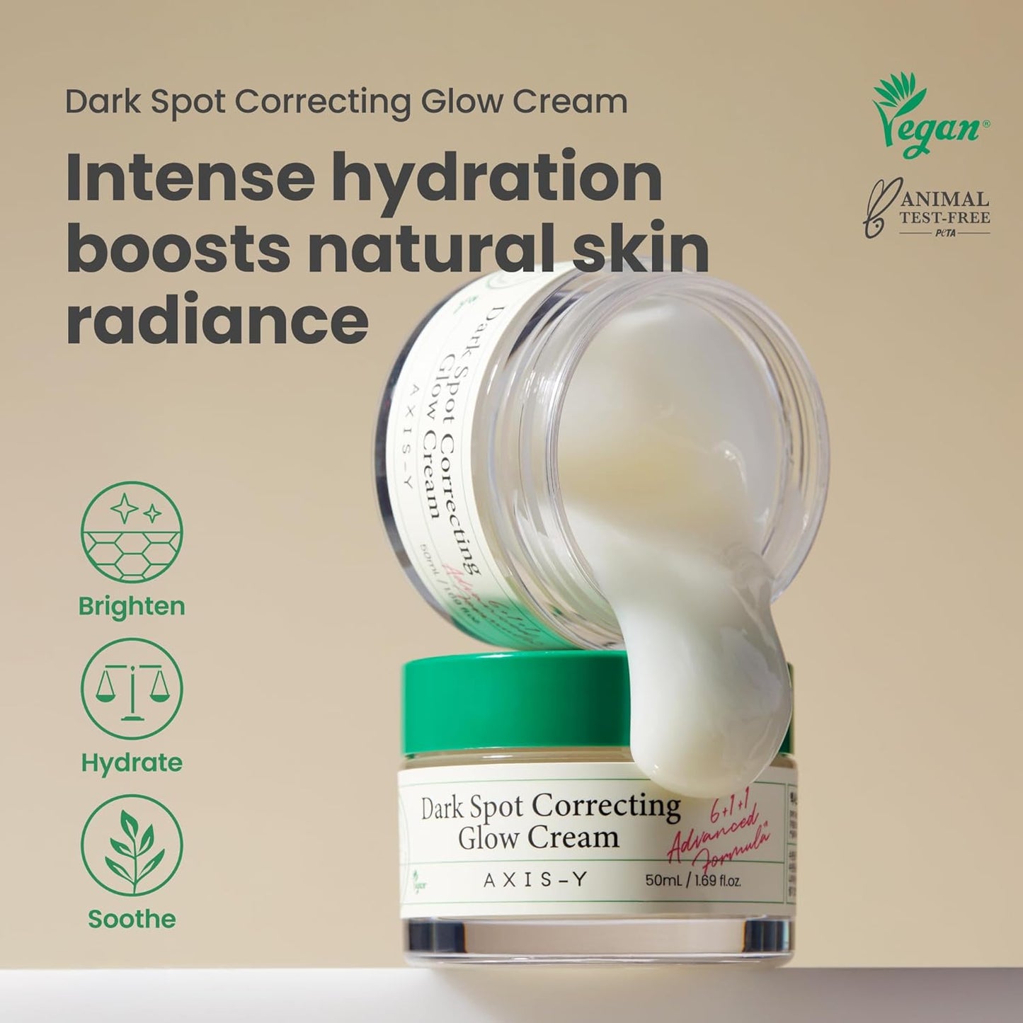 AXIS-Y Dark Spot Correcting Glow Cream 50ml – Brightening, Hydrating & Skin Tone Even Cream