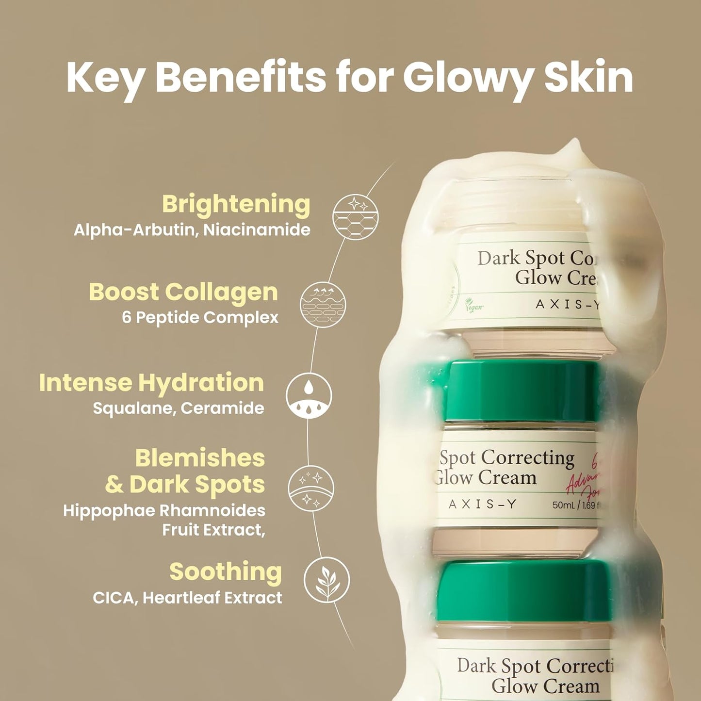 AXIS-Y Dark Spot Correcting Glow Cream 50ml – Brightening, Hydrating & Skin Tone Even Cream