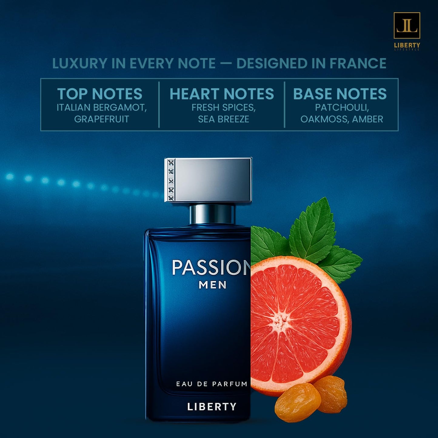 Passion Men Eau De Parfum – Long Lasting Luxury Fragrance for Men (8-9 Hours Wear)